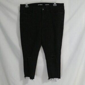 JOE FRESH + | size 16 | Classic Slim | Black Distressed Bermuda Denim Jeans